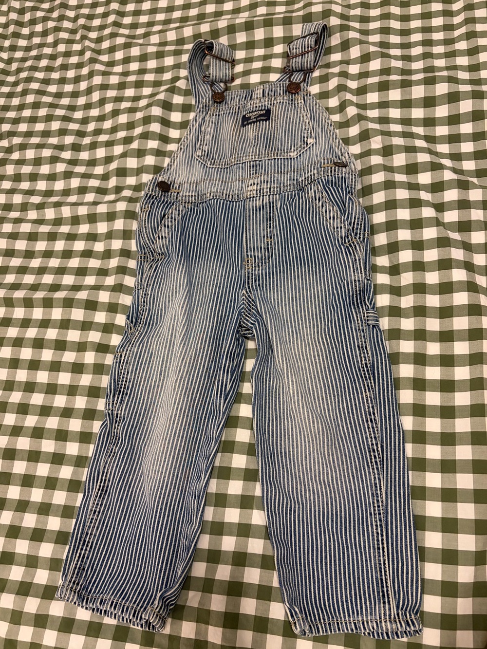 OshKosh B'gosh Blue and White Striped Kids Overalls